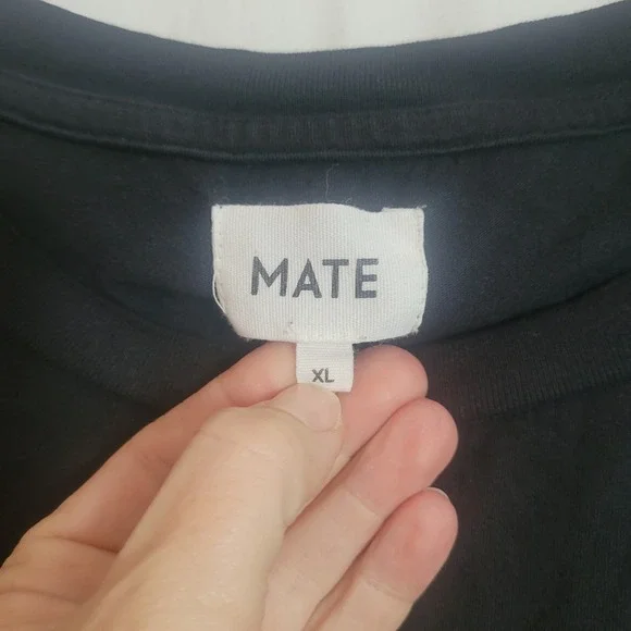 MATE the Label Womens Black Boxy Cropped Short Sleeve T-Shirt XL Organic Cotton - Picture 9 of 10